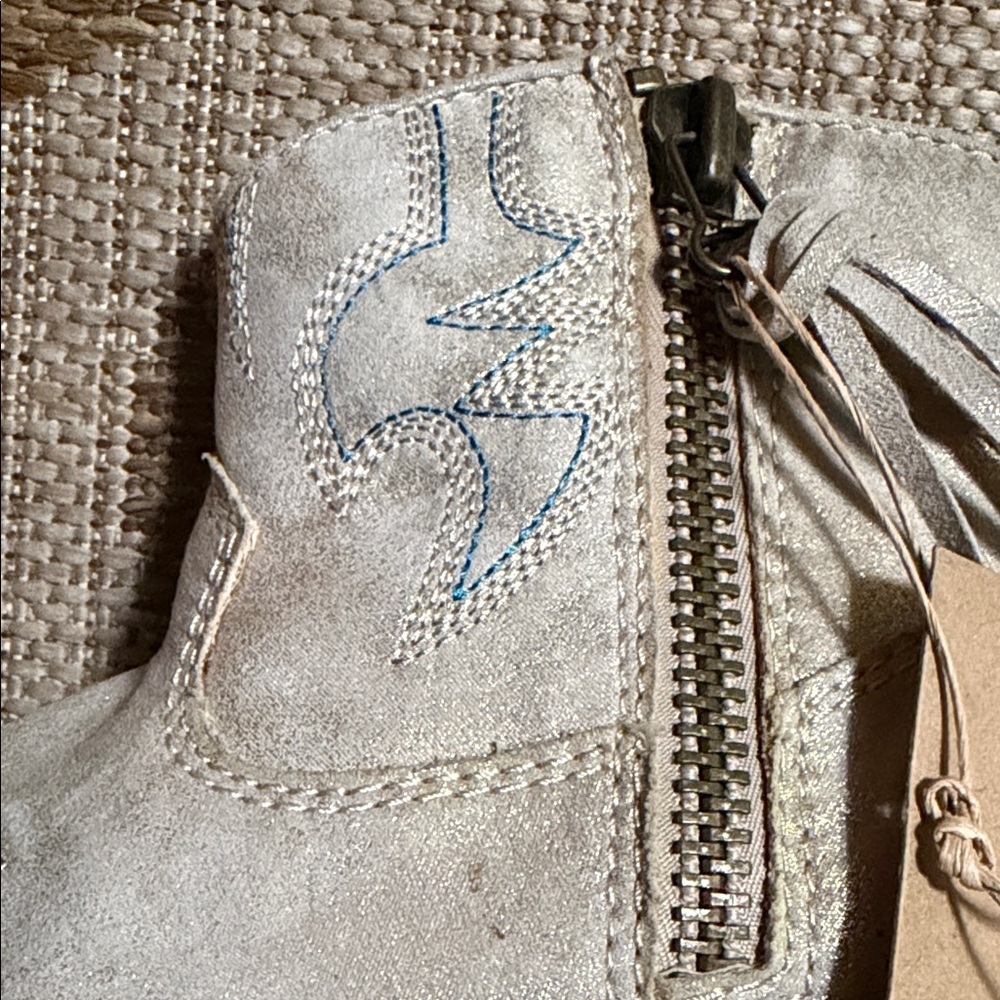 BIG BUDDHA Cowgirl Cowboy Gold shimmer Ankle Boots, BNWT Size 8 - Picture 14 of 14